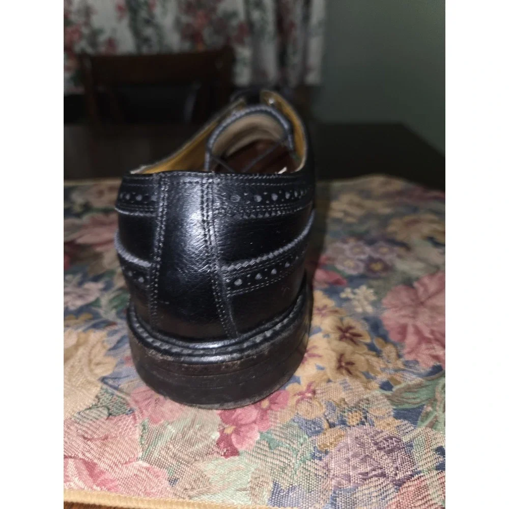 Vintage Florsheim Imperial Kenmoor 92604 Black Pebble Grain Longwing 10.5 D 1971